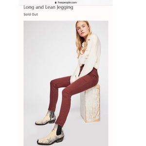 Free People High Rise Red Mocha Jeggings